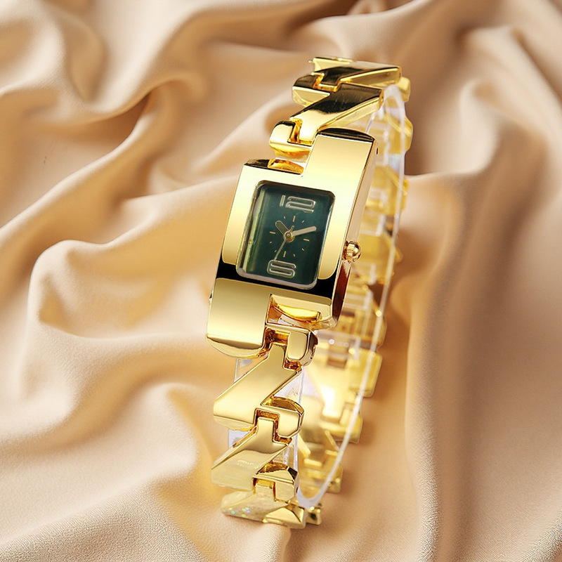 Luxury Watch For Girls - ساعة نسائية مربعة الشكل بحركة كوارتز،