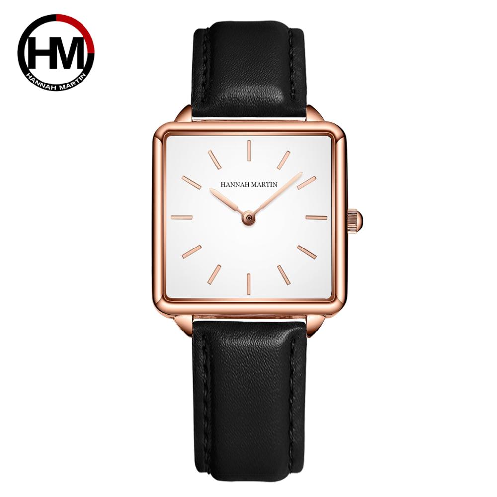 Luxury Watch Japan - جلد طبيعي حزام اليابان الكوارتز حركة