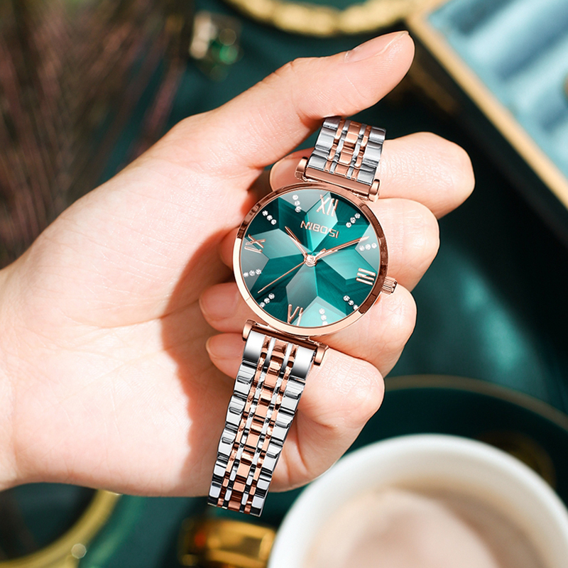 NIBOSI موضة المعين مرآة المرأة - مراجعة Luxury Watch Top 10 وسعره