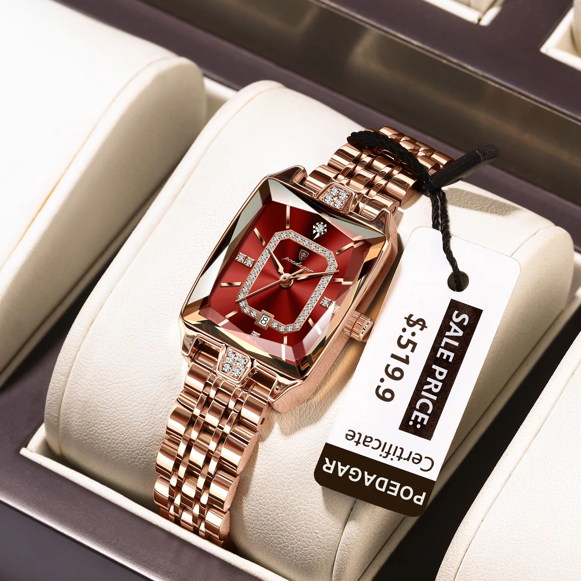 POEDAGAR موضة أنيقة ساعة يد نس - مراجعة Luxury Watch For Girls وسعره